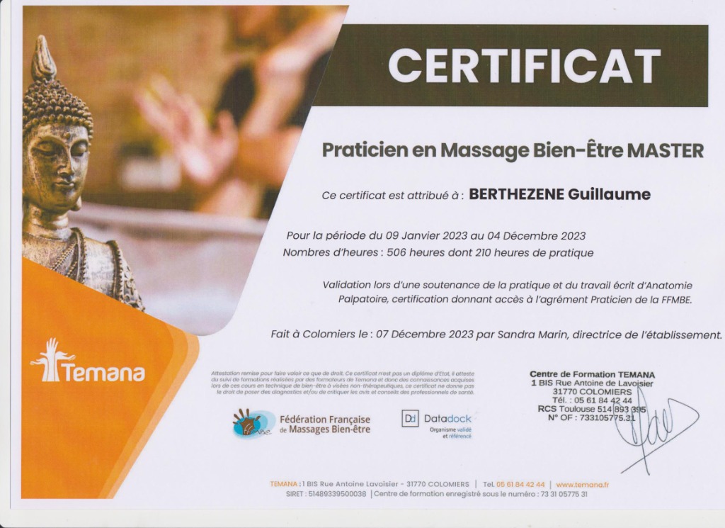 photo diplome Guillaume BERTHEZENE 