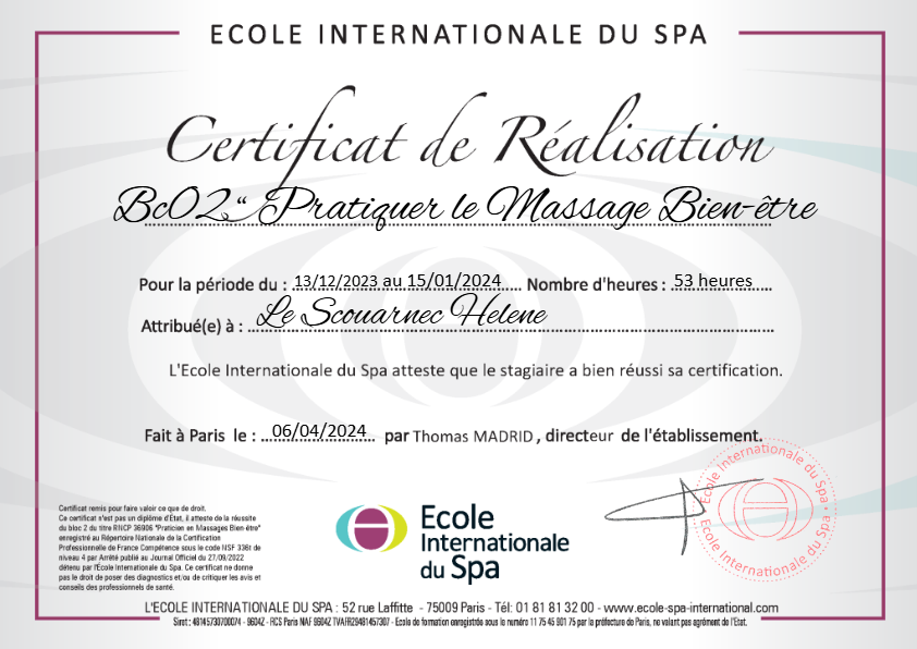 photo diplome LE SCOUARNEC Hélène