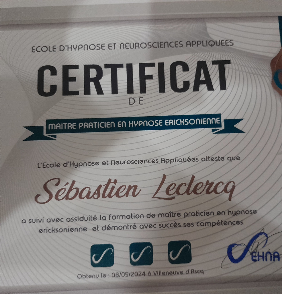 photo diplome Sébastien Leclercq