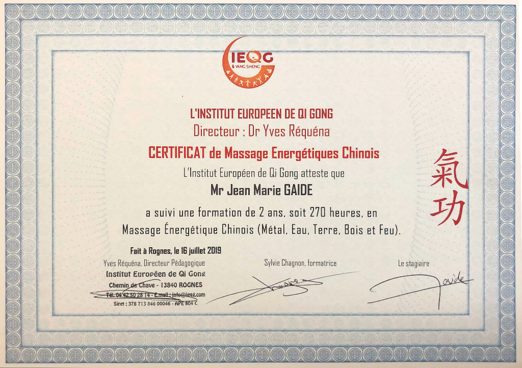 photo diplome Jean Marie GAIDE