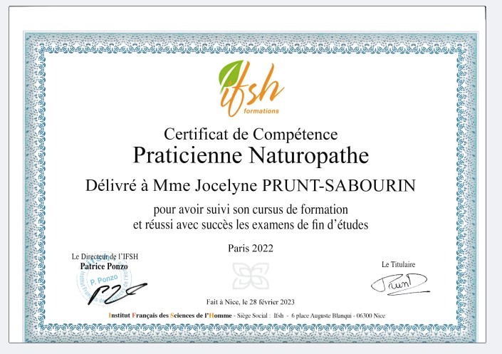 photo diplome Jocelyne Prunt-Sabourin