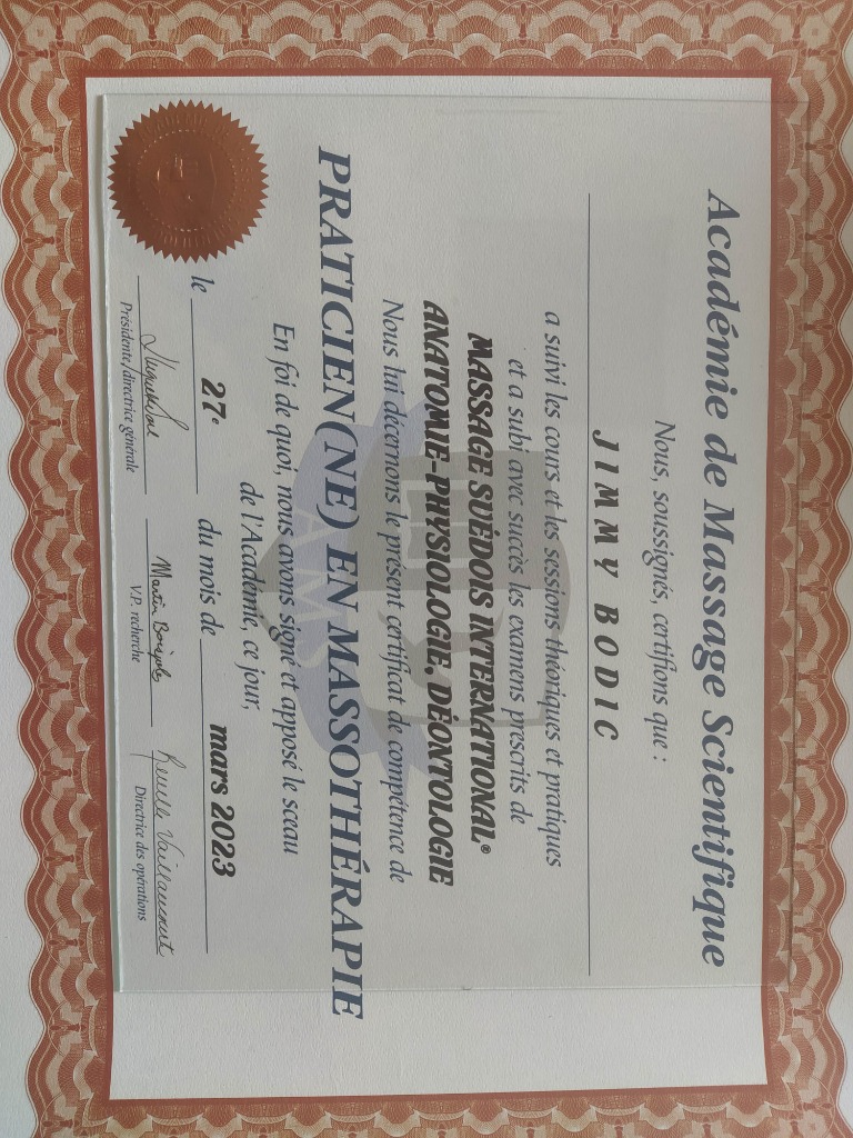 photo diplome Jimmy Bodic