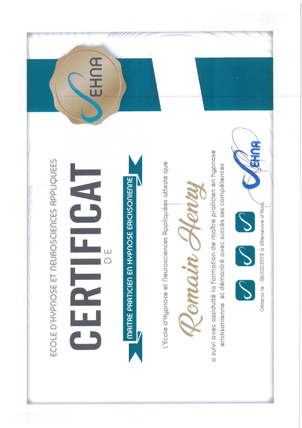 photo diplome Hypno-Terre-Happy