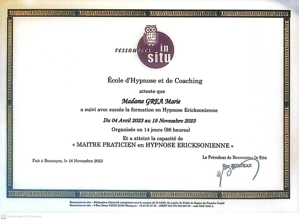photo diplome Gréa Marie