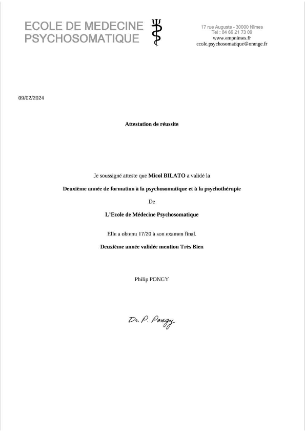 photo diplome Micol Bilato