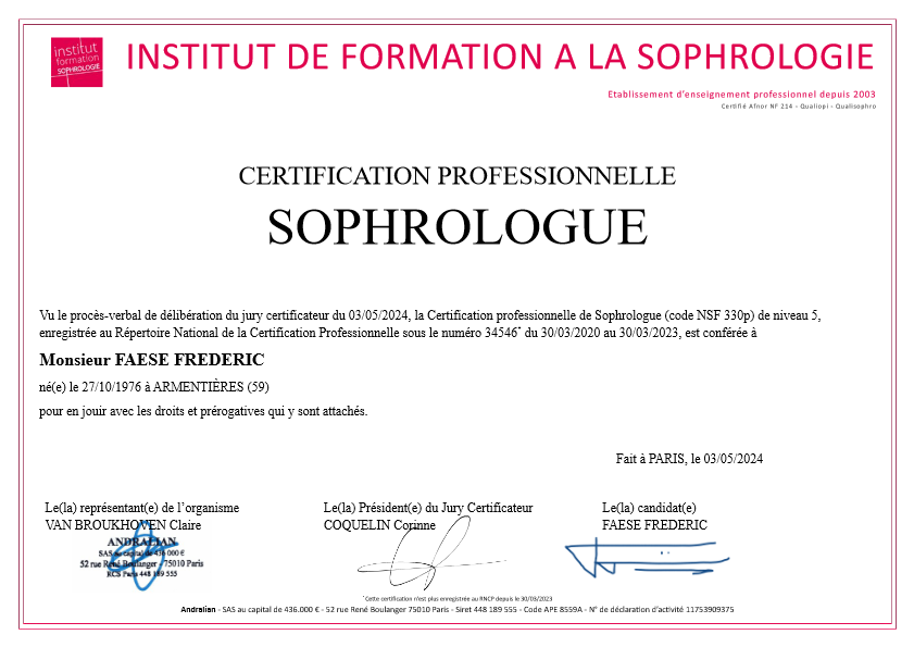 photo diplome Frédéric FAËSE EI