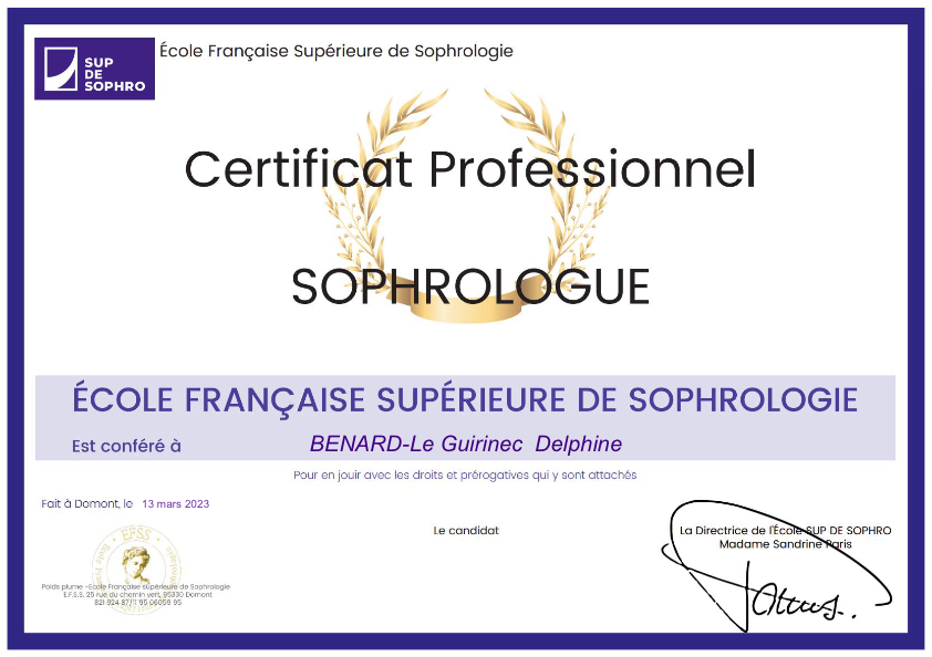 photo diplome Delphine Bénard 