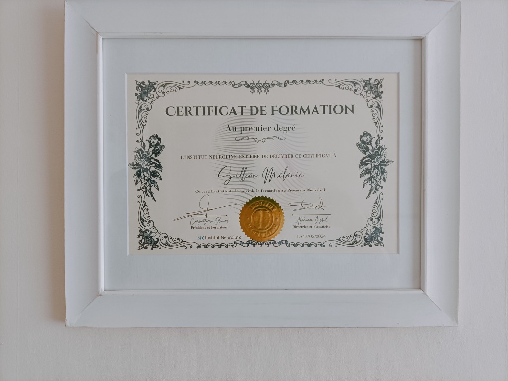 photo diplome Mélanie Reiki Karuna