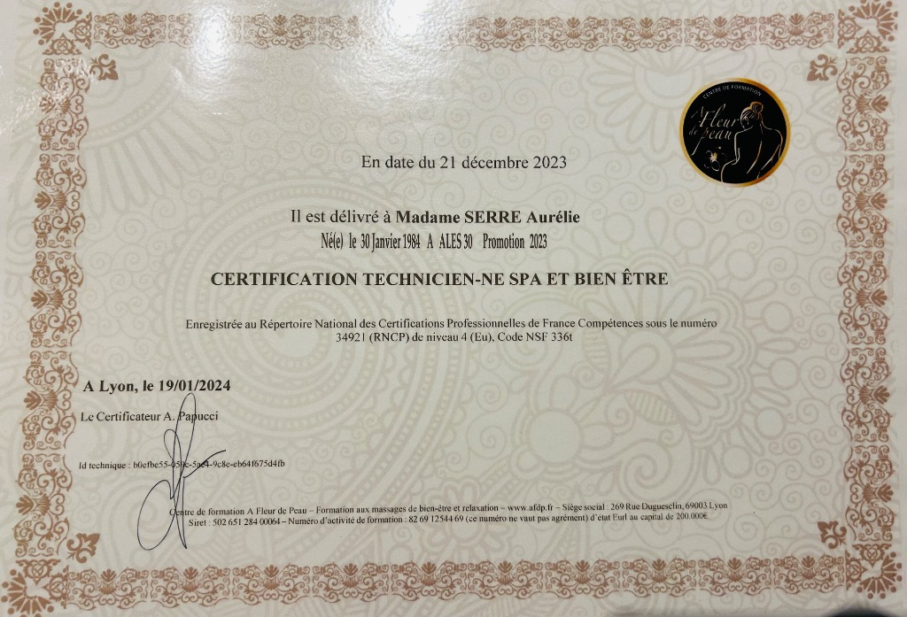 photo diplome L’Essence Bambou