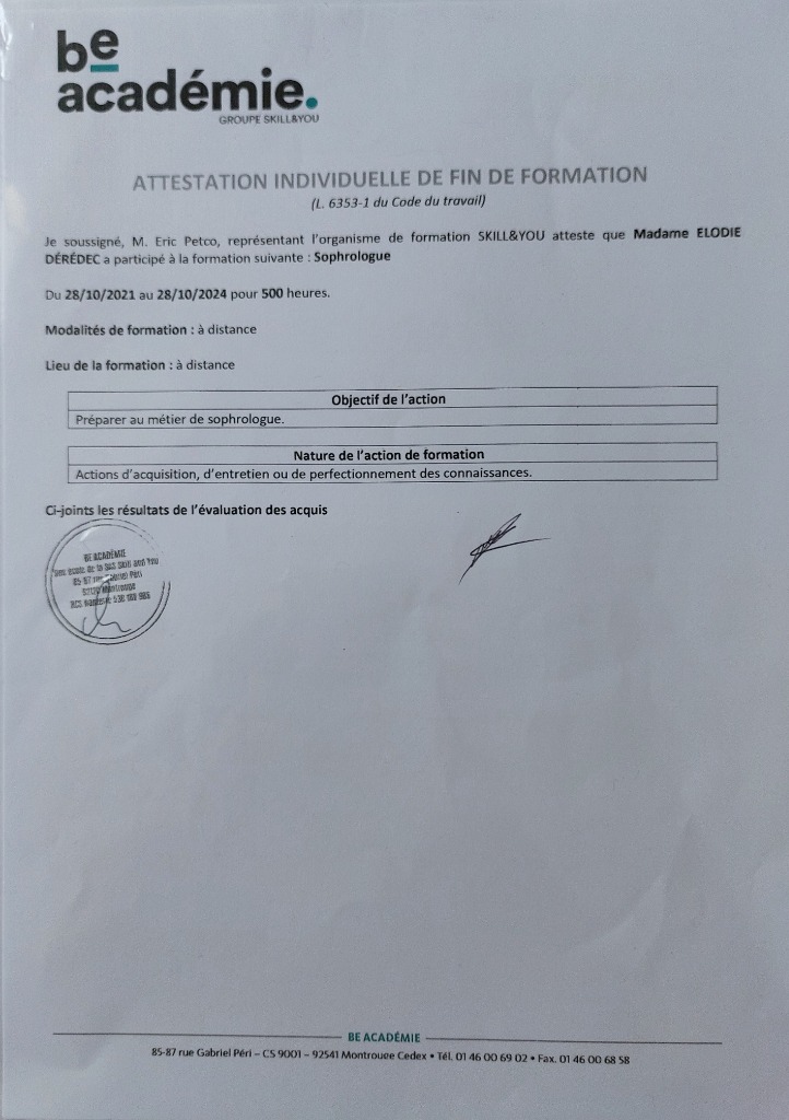 photo diplome Sophro-elo