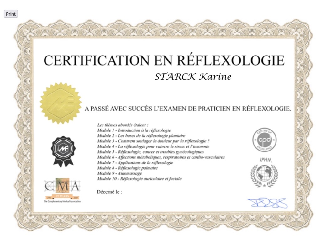 photo diplome RÉFLEXO YING & YANG