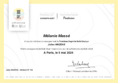 photo diplome Mélanie Massé  L’Oasis de Mél