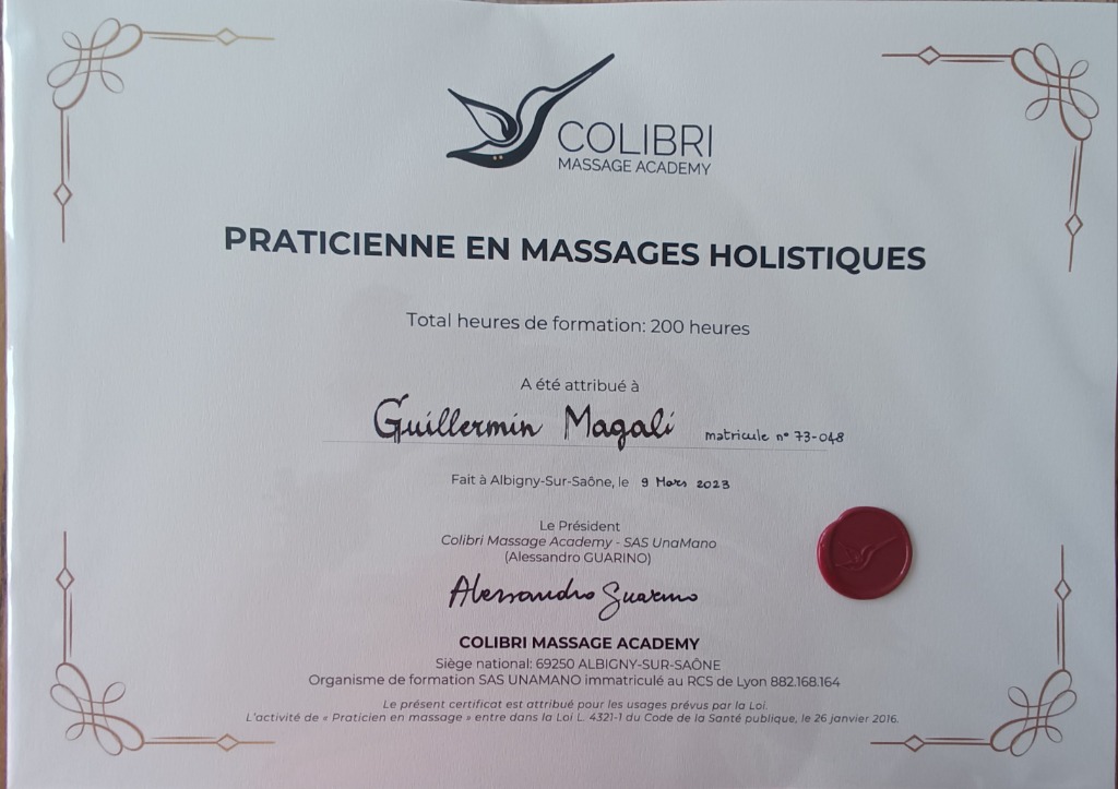 photo diplome Les Mains Lumineuses