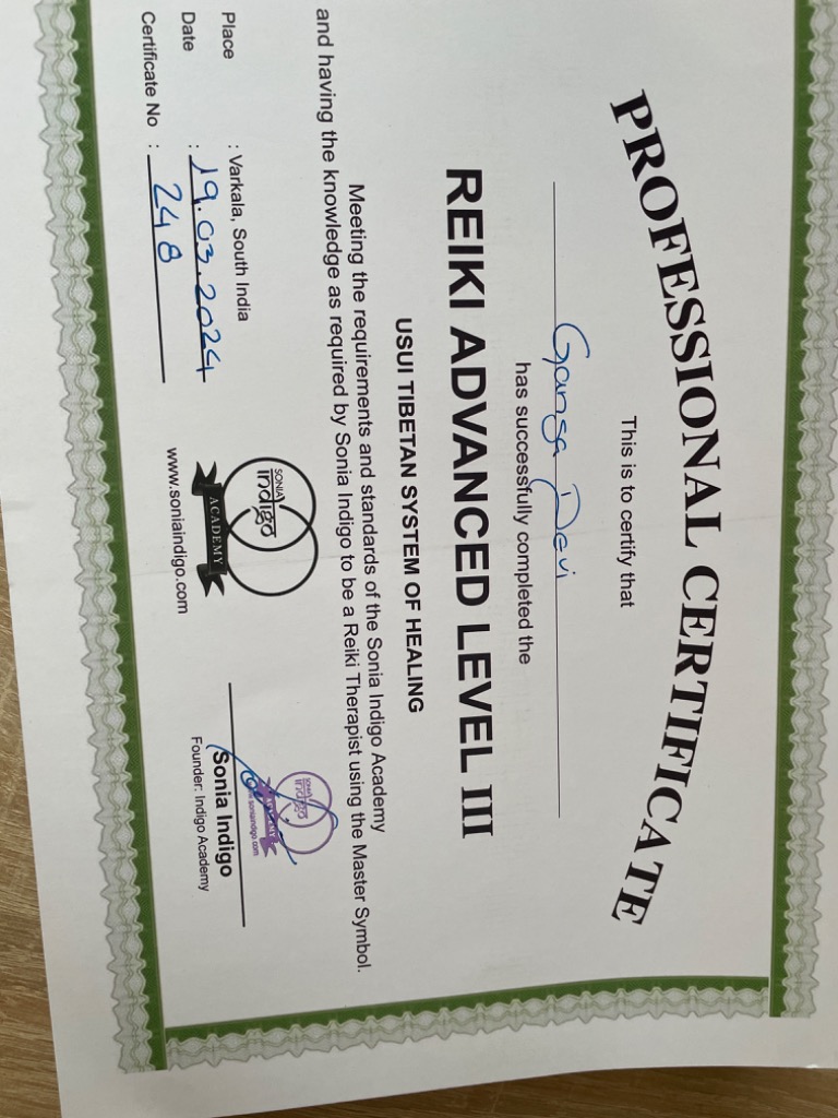 photo diplome Ganga Devi 