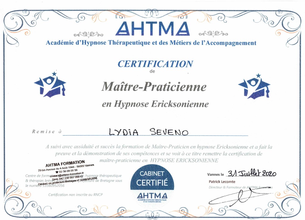 photo diplome LYDIA Seveno