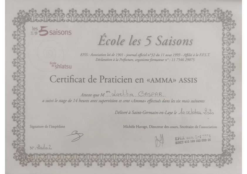 photo diplome Laetitia GASPAR 