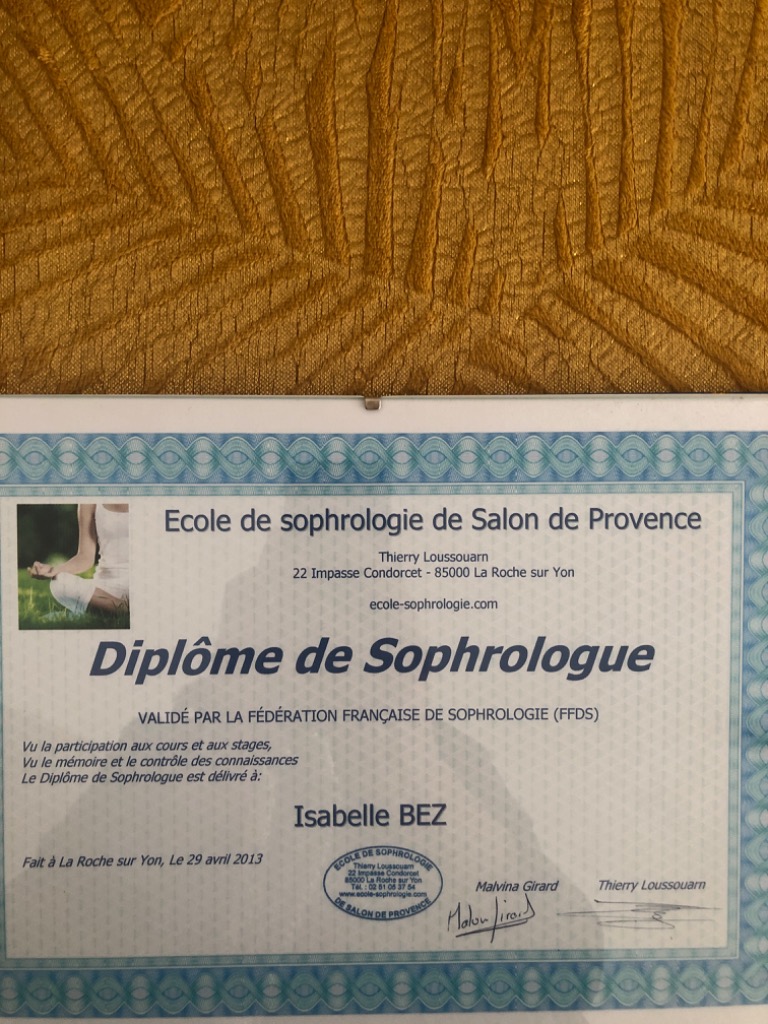 photo diplome Isabelle Bez