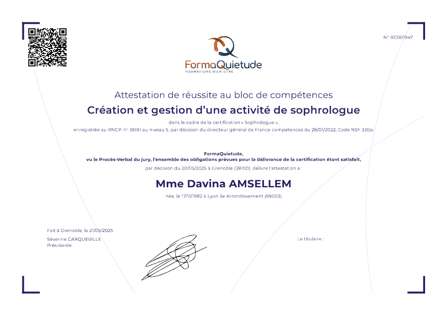 photo diplome A.D. Sophro