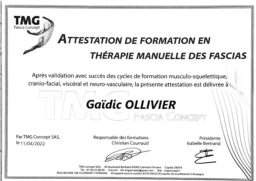 photo diplome Gaidic OLLIVIER