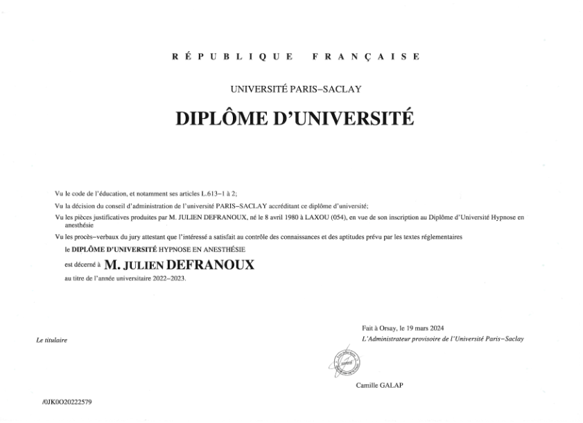 photo diplome M JULIEN DEFRANOUX