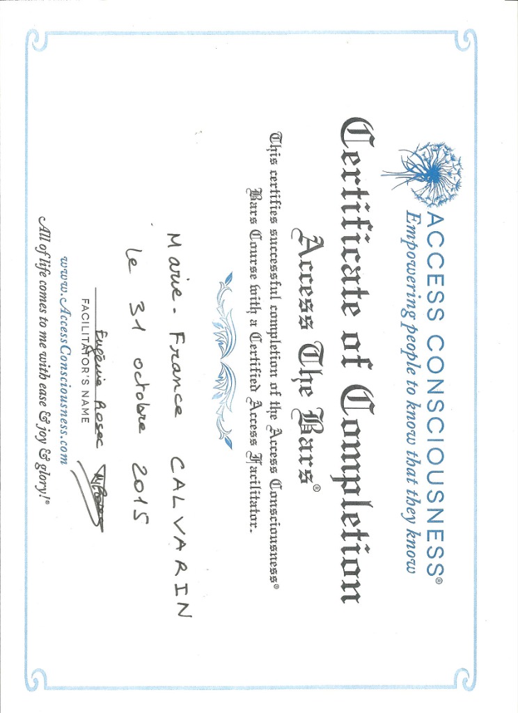 photo diplome Marie Ella Praticienne Energéticienne