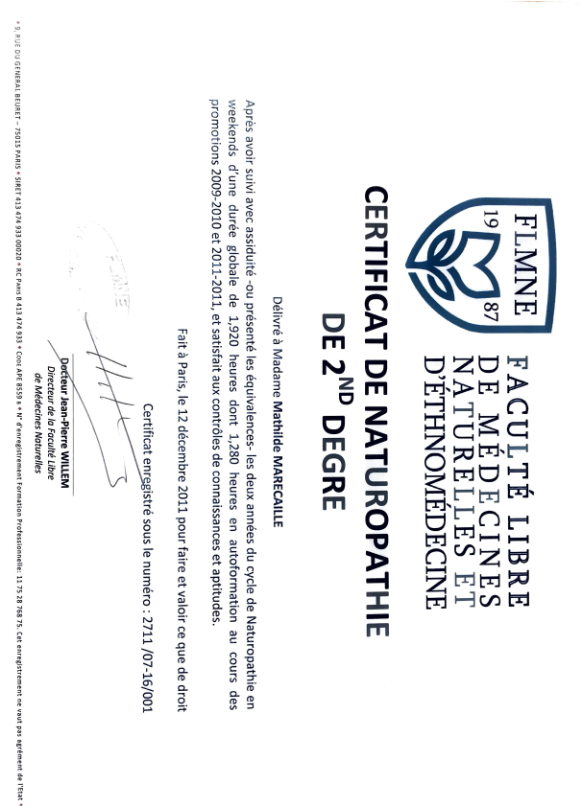 photo diplome Mathilde MARECAILLE