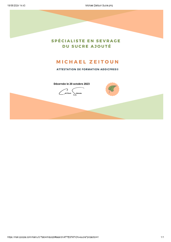 photo diplome Michael Zeitoun