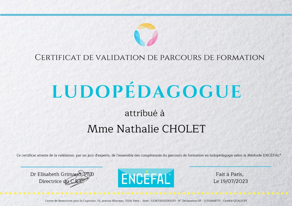 photo diplome Nathalie CHOLET - ENNOÏA