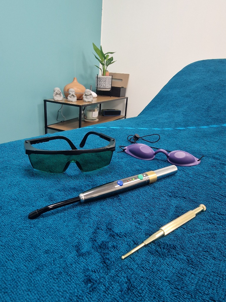 photo seance OSAMES Sandrine MARTIN - laserothérapie STOP TABAC