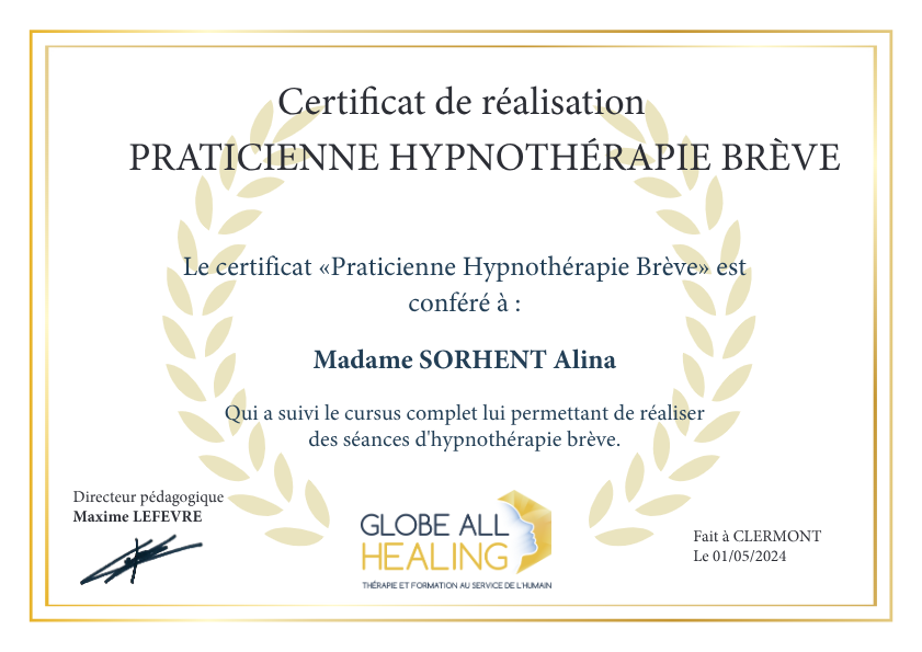 photo diplome Alina Sorhent