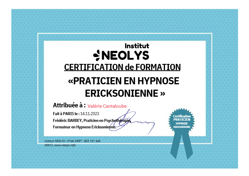 photo diplome Valérie Cantaloube