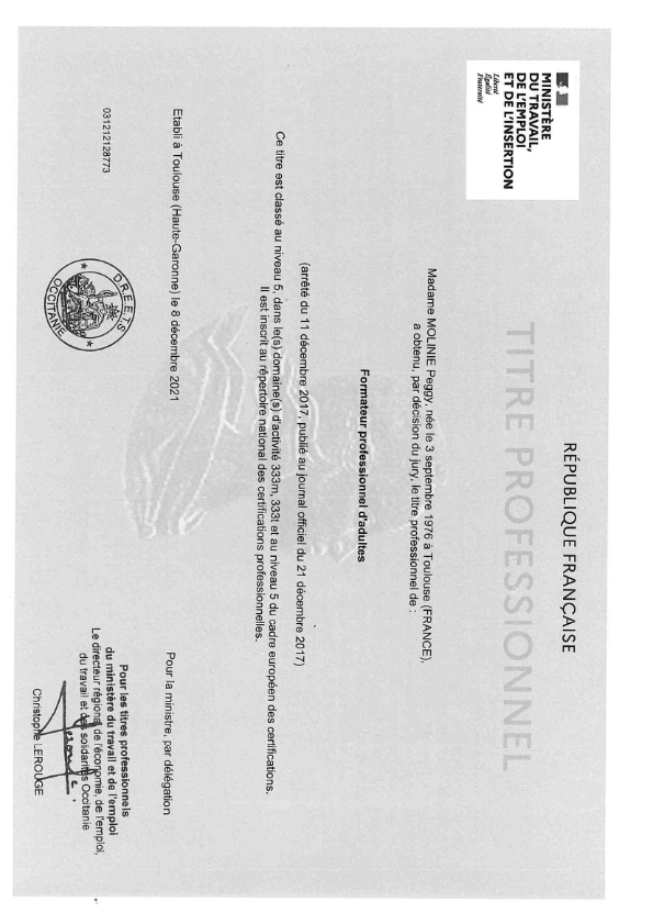 photo diplome Peggy Molinié