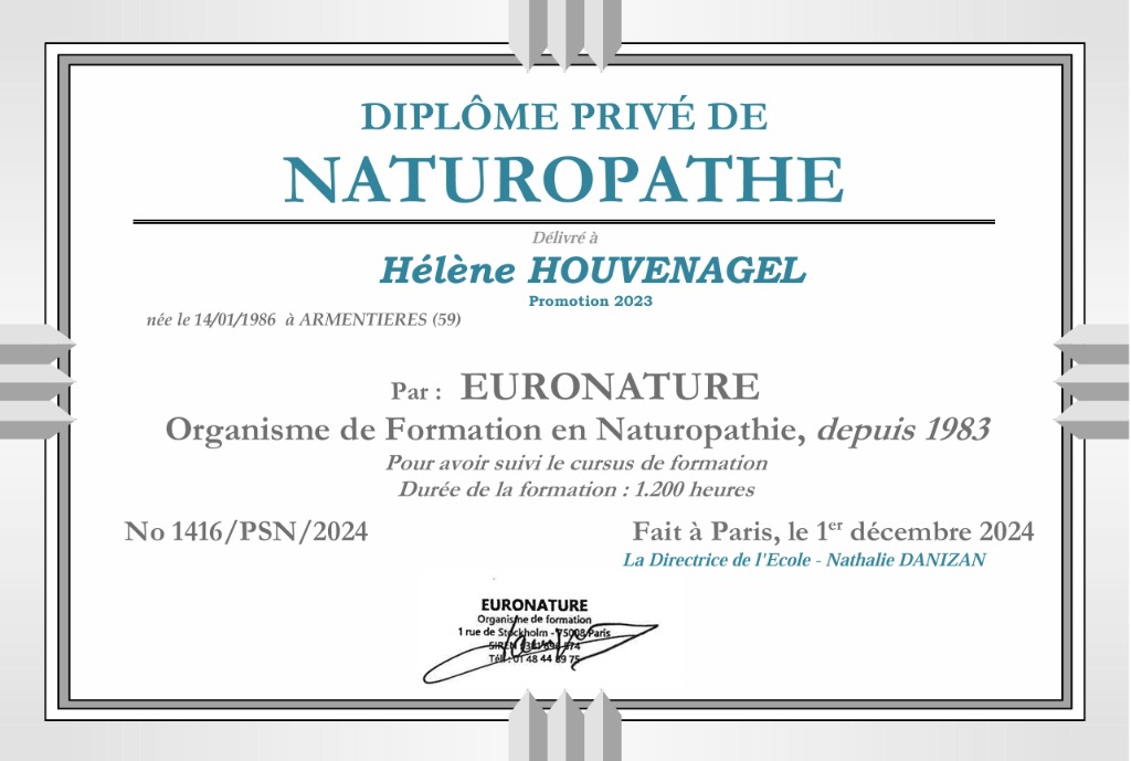 photo diplome Hélène HOUVENAGEL