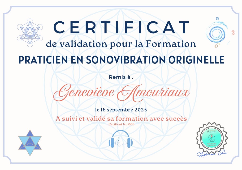 photo diplome GENEVIEVE AMOURIAUX