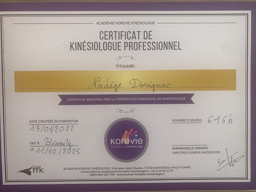 photo diplome DORIGNAC Nadège