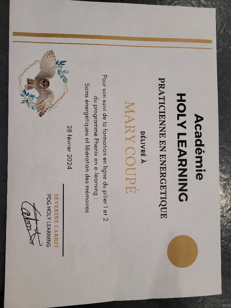 photo diplome COUPE Mary