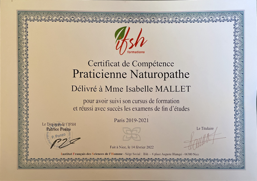 photo diplome Isabelle Mallet