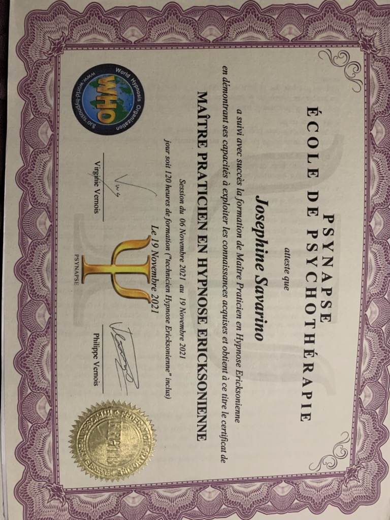 photo diplome SAVARINO Josephine 