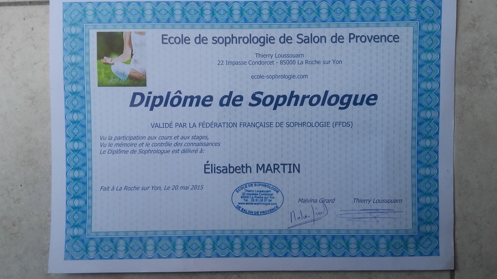 photo diplome Elisabeth MARTIN 