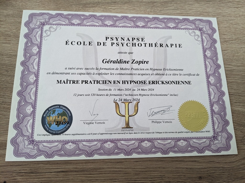 photo diplome Geraldine Zopire