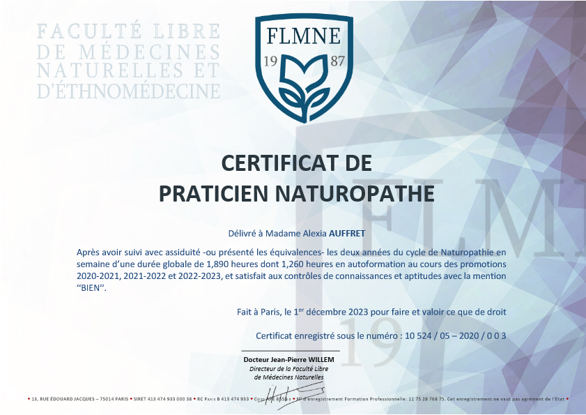 photo diplome Alexia AUFFRET 