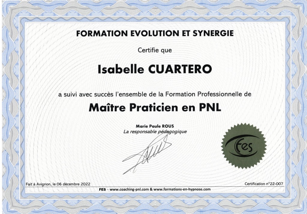 photo diplome Isabelle Cuartero
