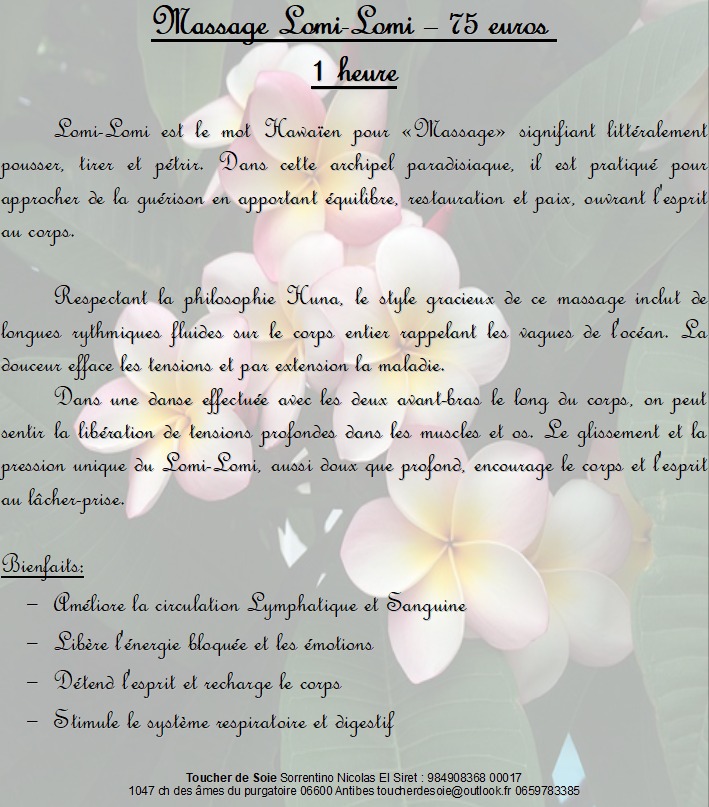 photo seance Toucher de soie