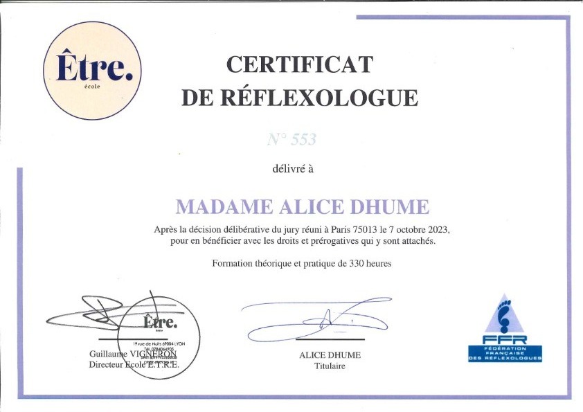 photo diplome Alice Dhume