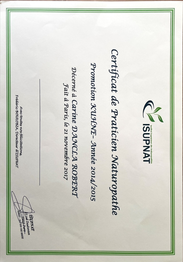 photo diplome Carine Dancla 