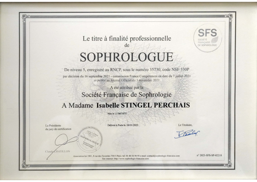 photo diplome Perchais Isabelle