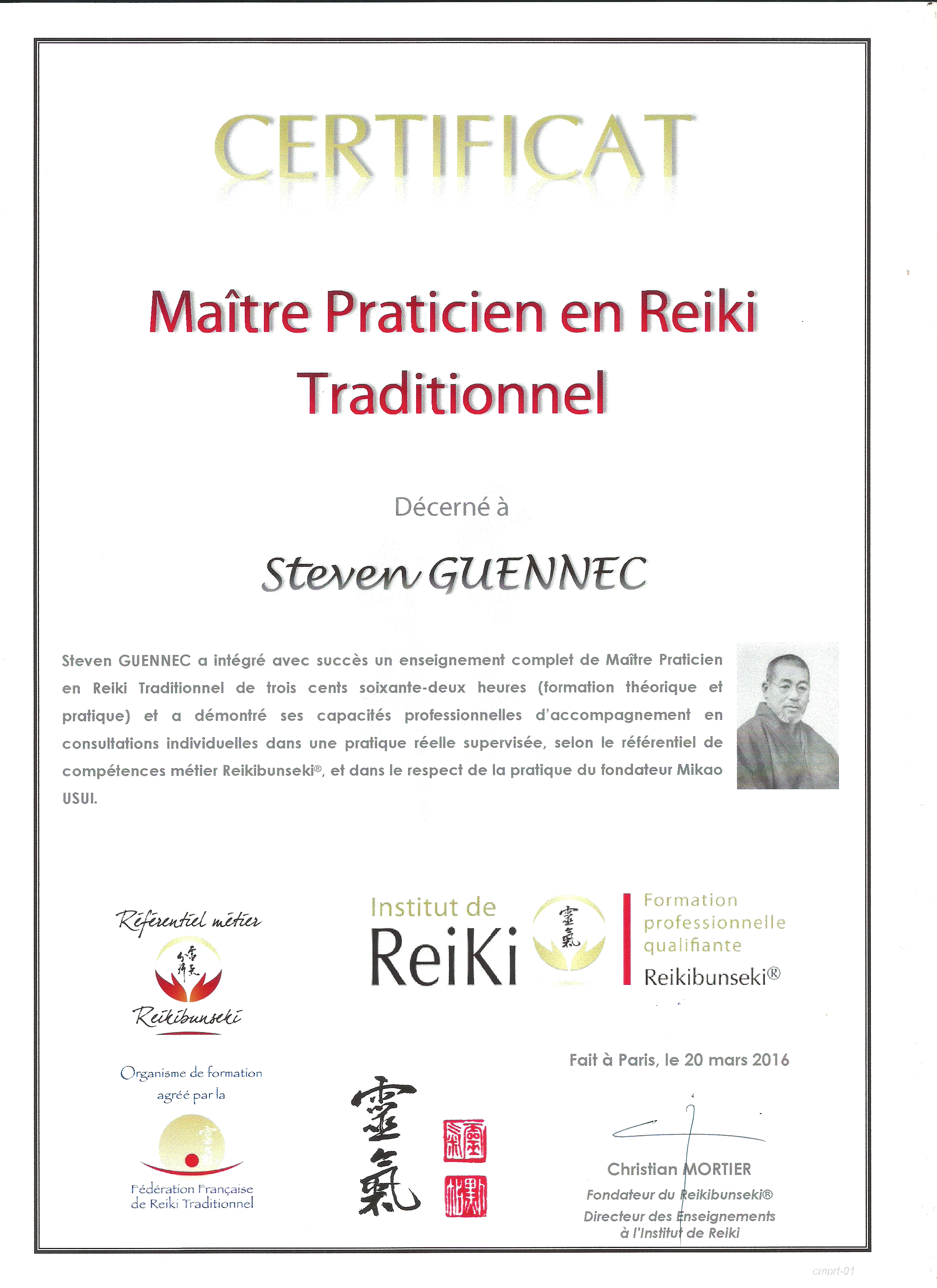photo diplome Steven Guennec