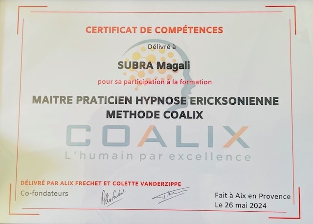 photo diplome Mag Hypnose 