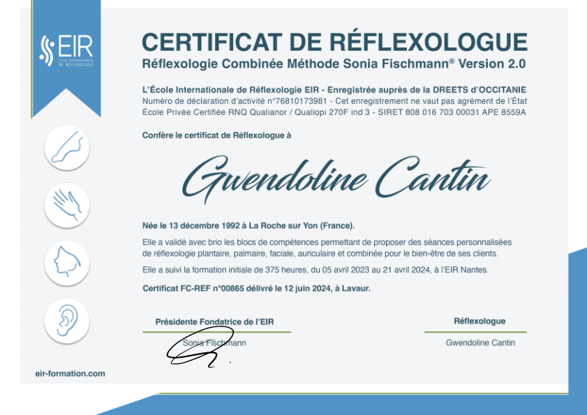 photo diplome Gwendoline Cantin
