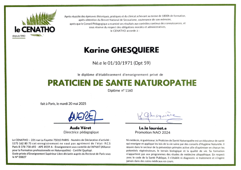 photo diplome Karine GHESQUIERE